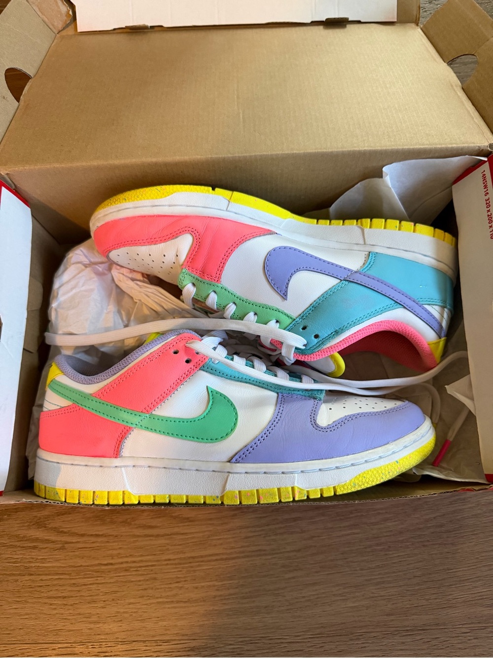 Nike Dunk Low Easter Pastel Multi Color Women’s Size 8 Sneakers